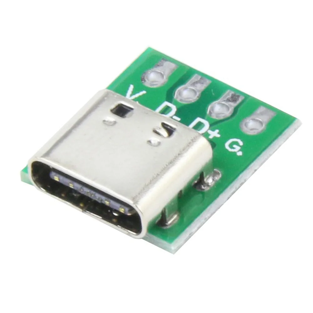 1-10PCS USB TYPE-C to DIP PCB Connector Pinboard Test Board Solder Female Dip Pin Header Adapter