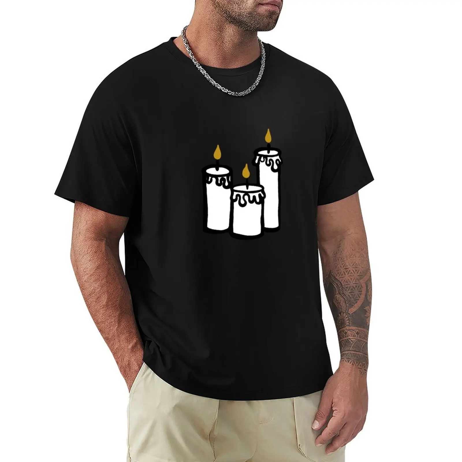 

Candles T-Shirt oversized basketball graphic tees kawaii clothes t shirts for men cotton