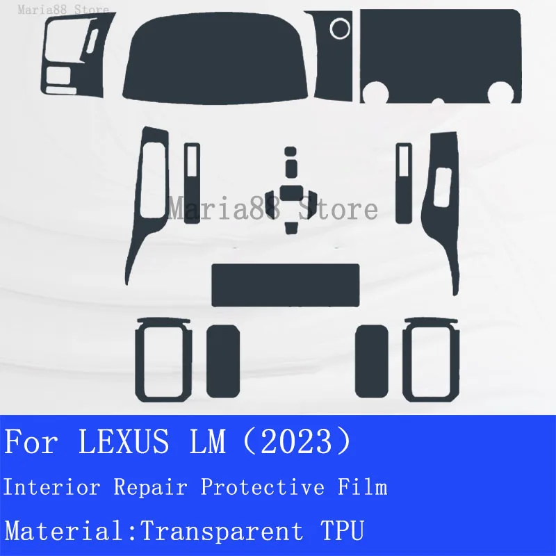 For LEXUS LM 2023 Car Interior Center Console Transparent TPU Protective Film Anti-scratch Repair Sticker