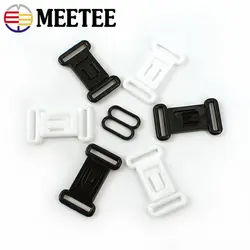 Meetee 50/100Sets 12.5mm Adjustable Hooks Buckles For Bra Plastic Decoration Bow Tie Clasps DIY Underwear Women's Accessories