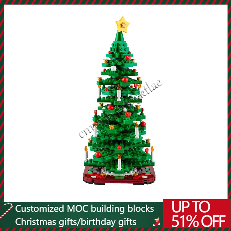 ของตกแต่งโต๊ะรูปพวงหรีดเทียนต้นคริสต์มาสแบบใหม่ โมเดล MOC สร้างสรรค์ ตัวต่อแบบประกอบเอง ของเล่นโมเดลสถาปัตยกรรม ของขวัญเทศกาล