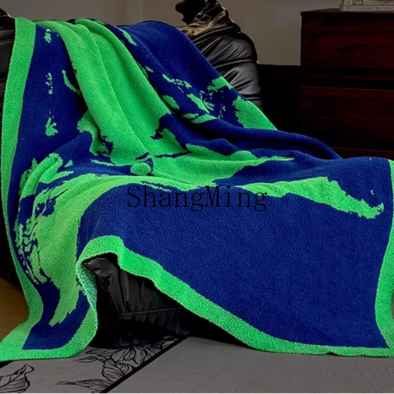 

FG light Luxury Premium Sense Half Plush Blanket Sofa Blanket Skin-friendly Soft Office Nap Air Conditioning Blanket