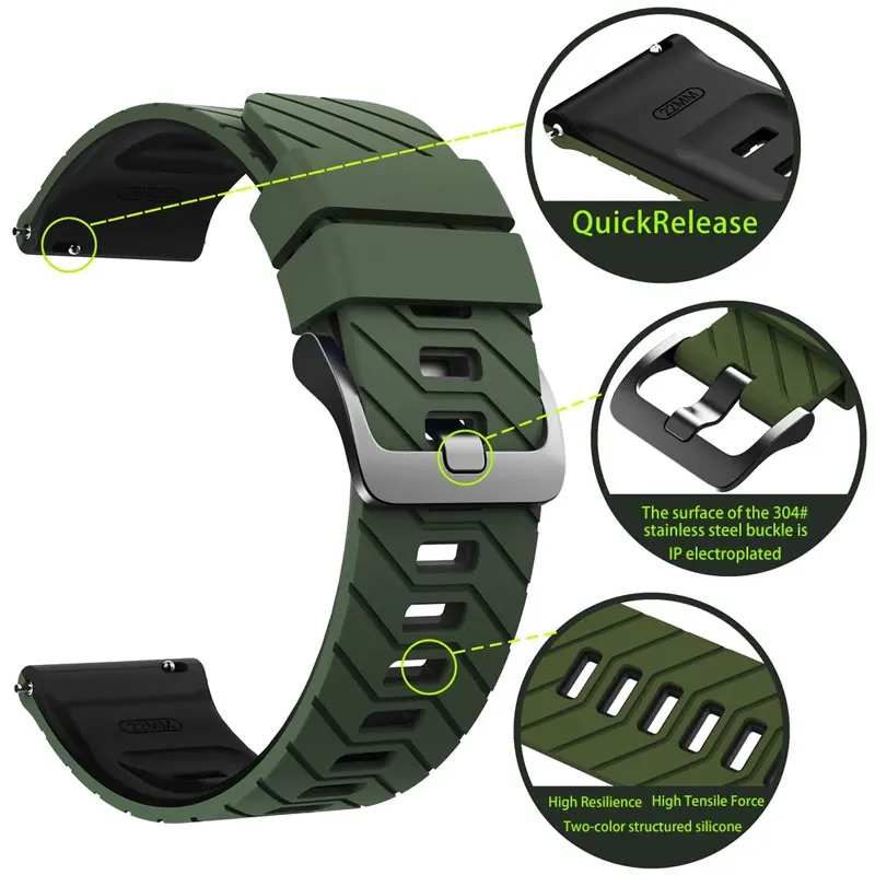 22 مللي متر ل Suunto 9peak 9Baro 9Spartan 7 الرياضة سيليكون حزام ل KOSPET TANK M3 الترا Amazfit GTR 47 مللي متر Garmin Forerunner 265 الفرقة