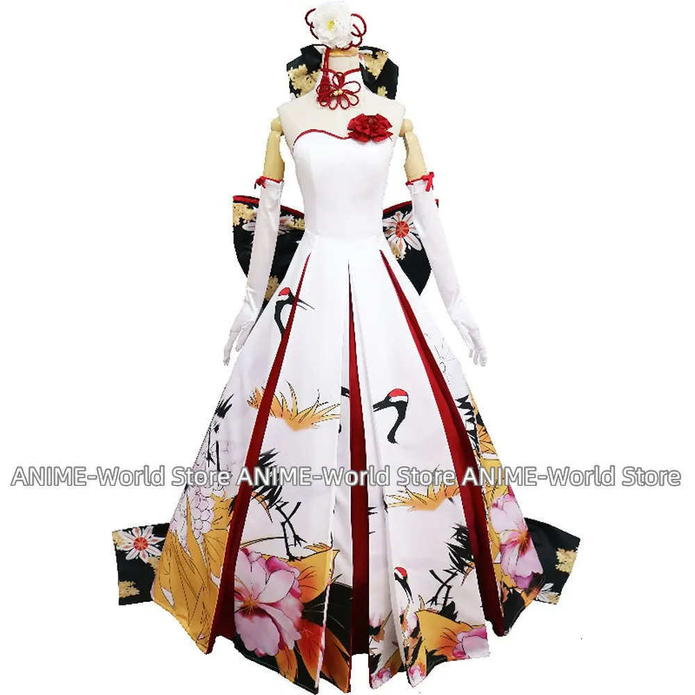 FGO Fate Grand Order Saber Crane Wedding Dress Cosplay Costume Custom Size Customize Halloween