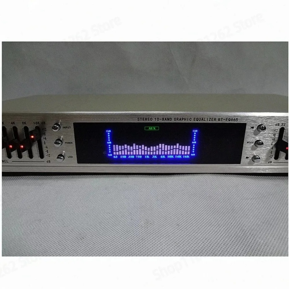 Dual 10 band bluetooth stereo high mid low tone adjustment equalizer hifi home EQ tuner kit set tool pack