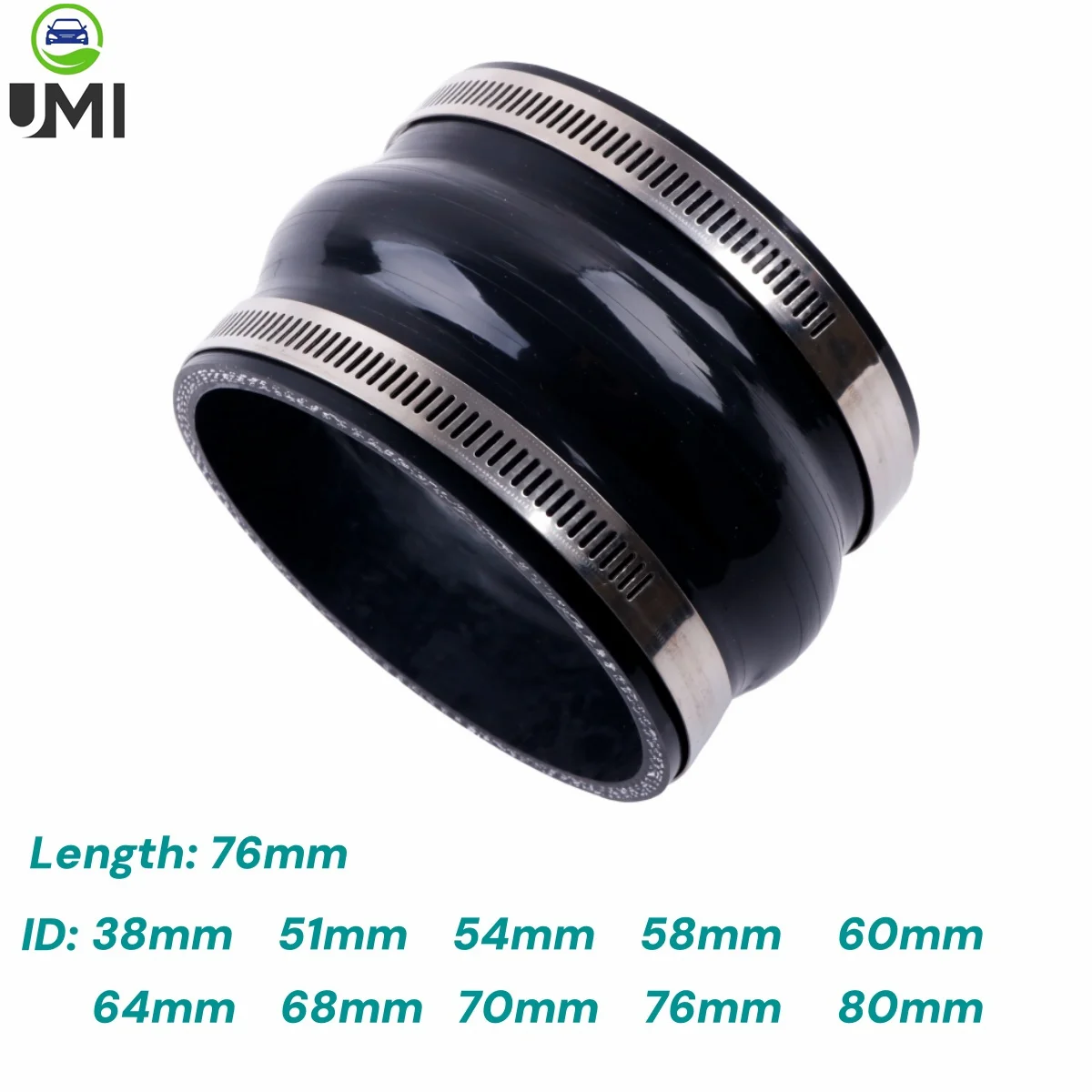 

1PC Straight Hump Hose Universal Silicone Coolant Tube Intercooler Connector Pipe 38 51 54 58mm 60 64 68mm 70 76mm 80mm 2Clamps