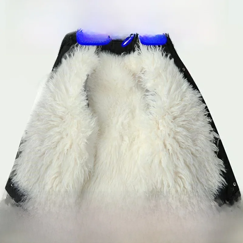 

Men's Thiened Winter Cotton Jaet Fluffy Lined Warmth Insulation Outerwear Coat Regular Loose Fit Sle Cotton Material