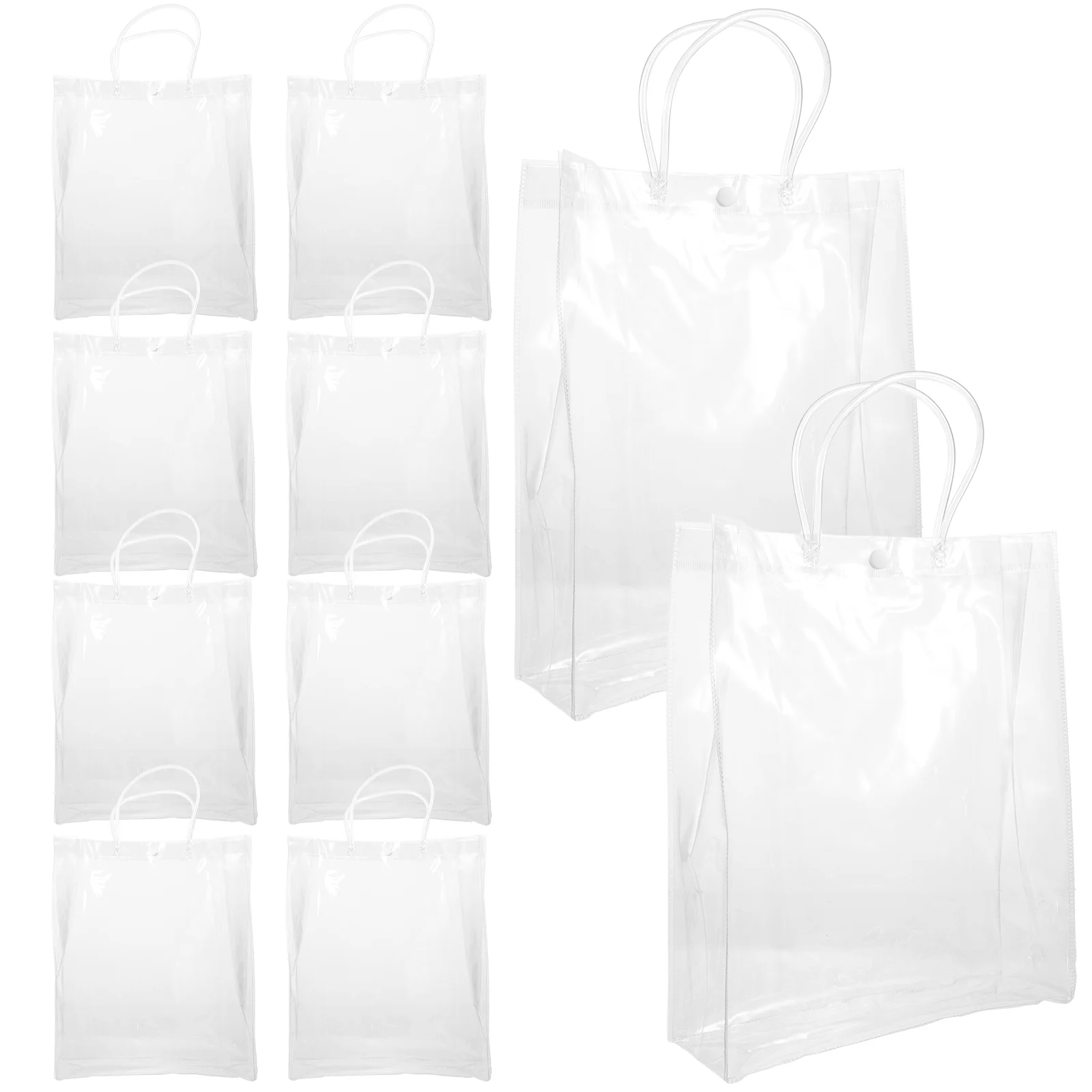 10 PCS Button Transparent Tote Bag Shopping Pvc Accessory Multi-function Party