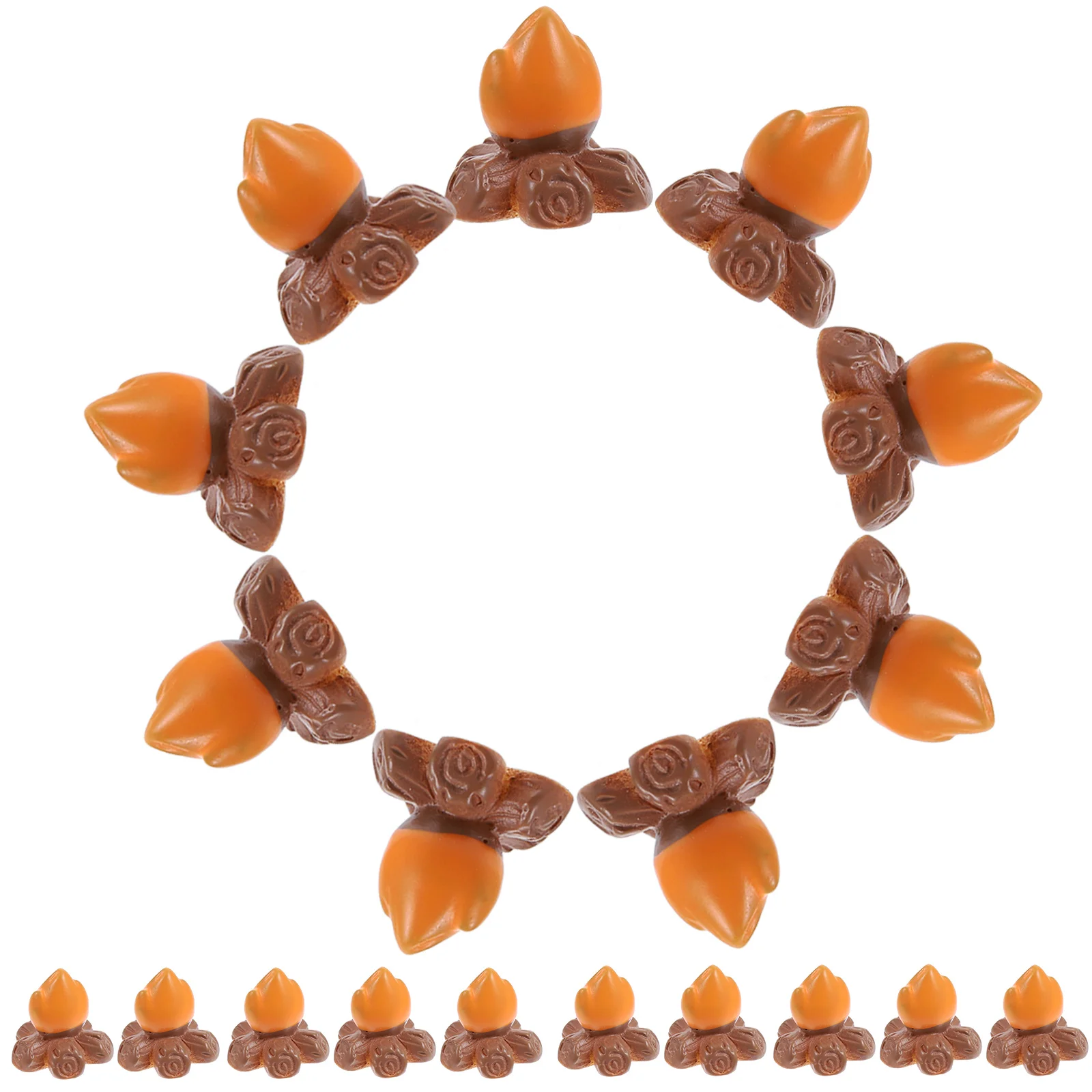 

30pcs Campfire Model nament Resin Fake Fire Decoration Miniature Halloween Craft Supplies Christmas New Year Gifts