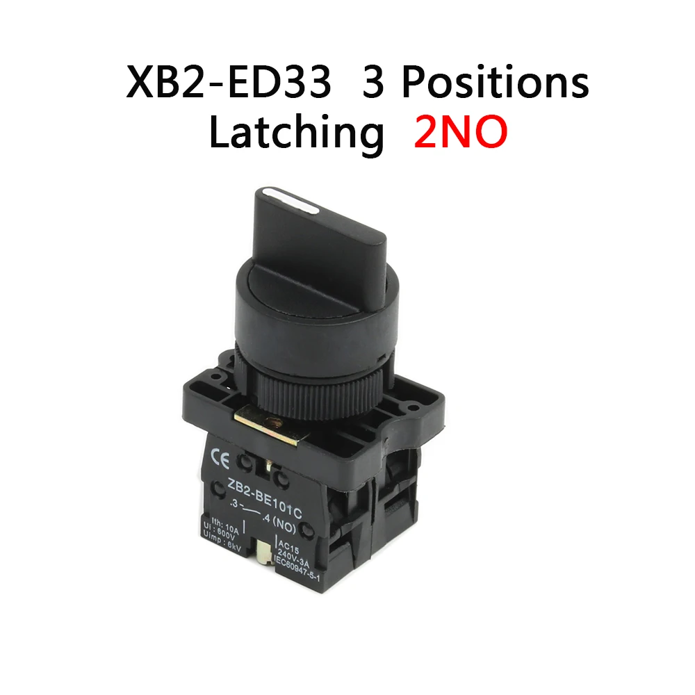 XB2-ED21 XB2-ED25 XB2-ED33 XB2-ED33 2/3 positions 1N0/1NC&1NO/2NO Latching self-Locking /Momentary selector push button switch