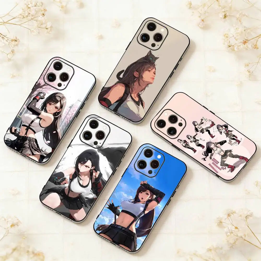 

Game FF T-Tifa L-Lockhart-S Phone Case For iPhone 17,16,15,14,13,12,11 Plus,Pro Max,XS,Soft Silicone Black Cover