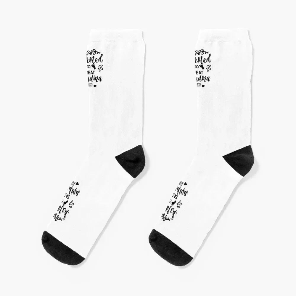 Promoted To Great Grandma Est 2023 Funny Mothers Day Gift Socks custom men cotton high quality designer Men Socks Women's