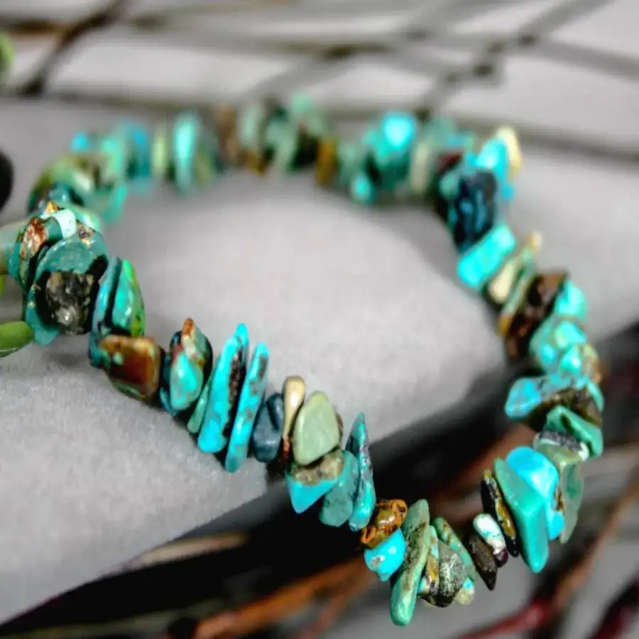 

Браслет ручной работы из натуральной бирюзовой руды неправильной формы, мужской браслет-манжета на пуговицах, браслет из молитвенных бусин Рамадана