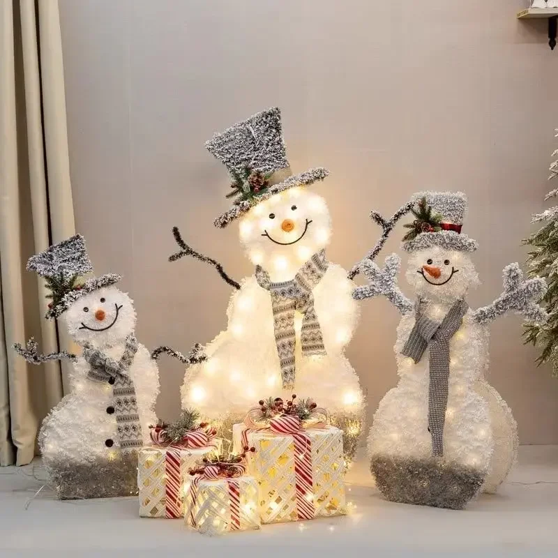 Large-Scale Christmas Scene Decoration Luminous Snowman Elk Ornament Christmas Tree Package for Hotel Shopping Mall Window