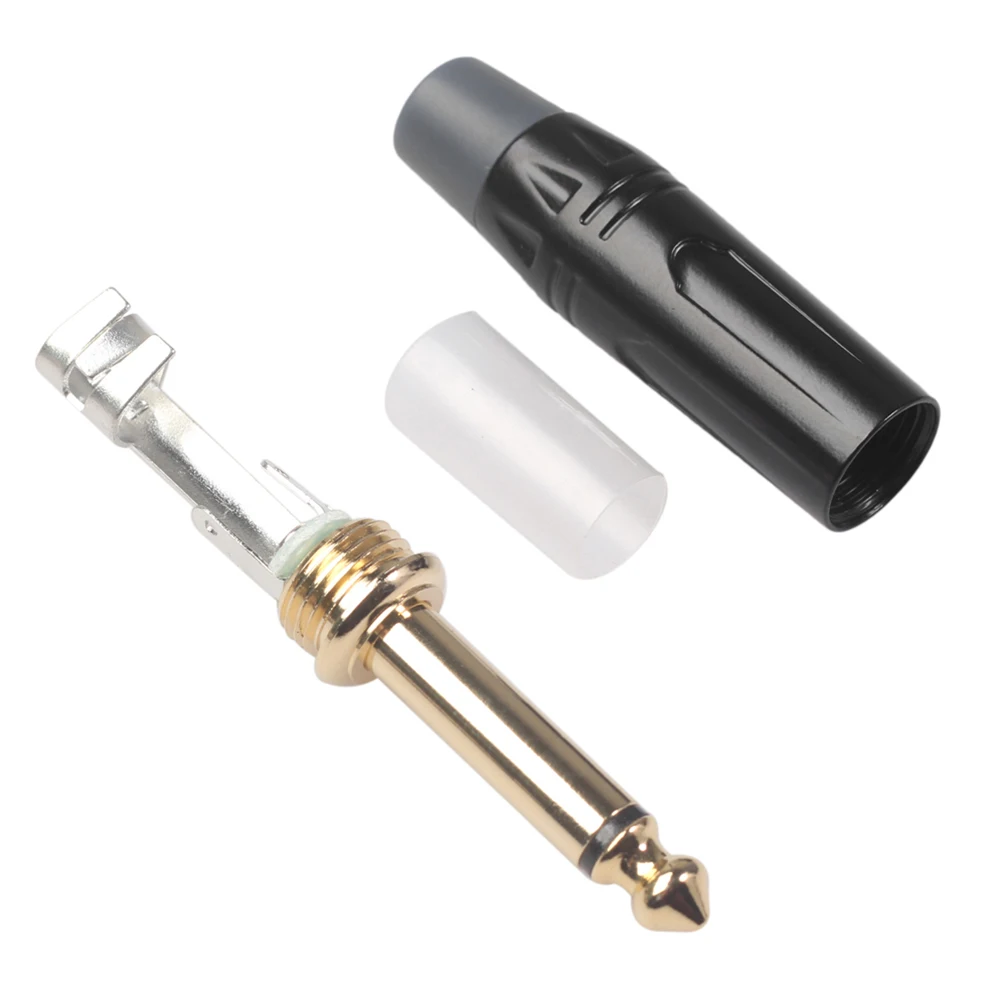 

5pcs 6.35Mm Stereo Jack Connector Replacement Soldering Plug For Electric Guitar Microphone Sound Card Durable Instrument