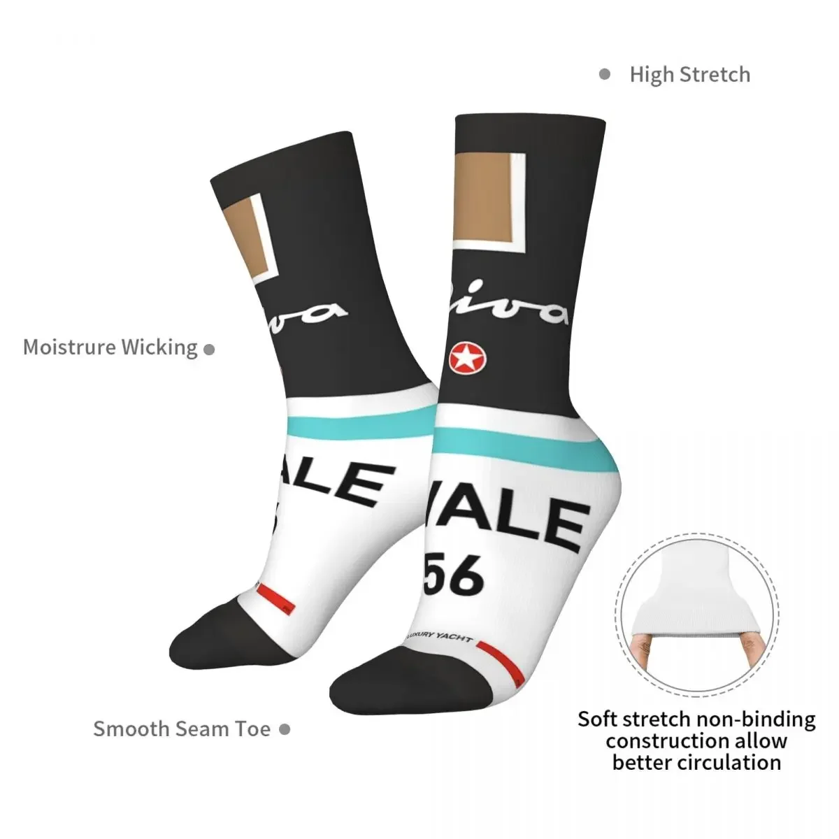 Rivale Riva Aquarama Italy French Riviera Monaco Vintage Socks Super Soft Stockings All Season Long Socks for Man Woman's Gifts