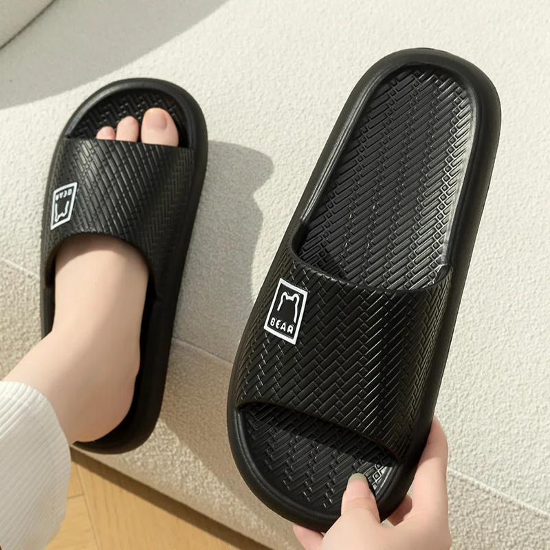 Summer Fashion Concise Couple Home Shoes Cosy Non-slip Slides Lithe Soft Sandals For Women Men's Slippers In House Flip Flops