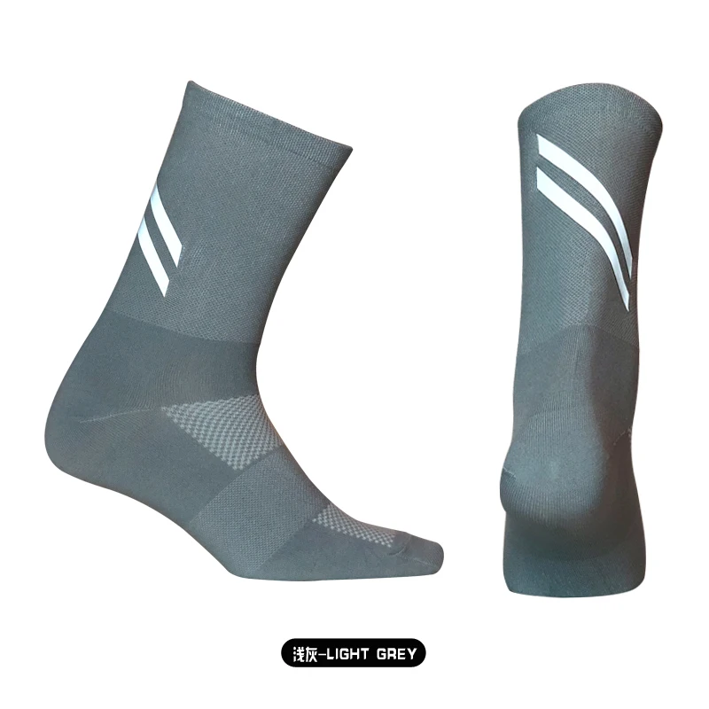 New DH high-reflective cycling socks cycling running fitness moisture wicking lycra breathable tube socks DH-32X