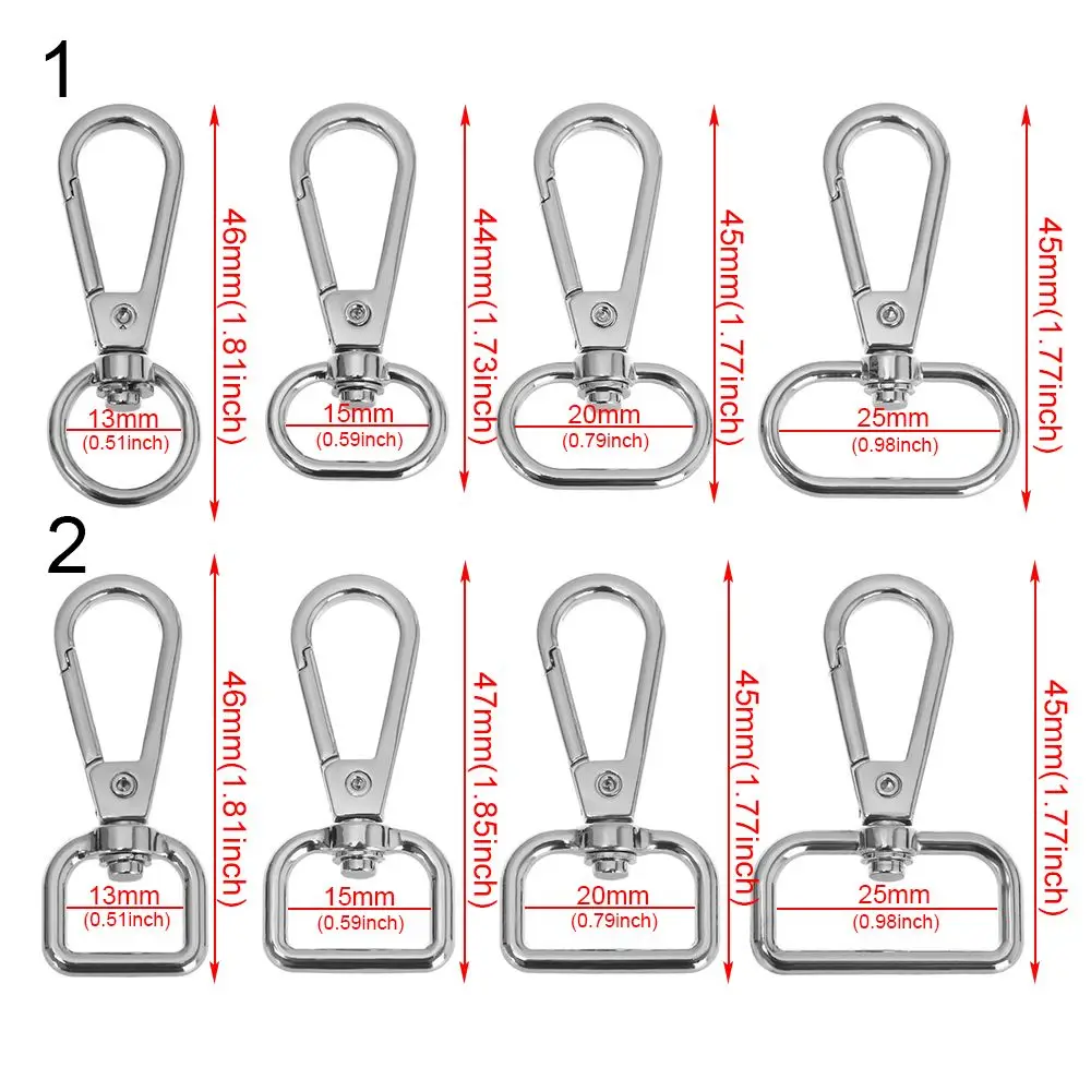 5pcs 13/15/20/25mm Metal Bags Strap Buckles Lobster Clasp Carabiner Snap Hook DIY KeyChain Bag Part Accessories