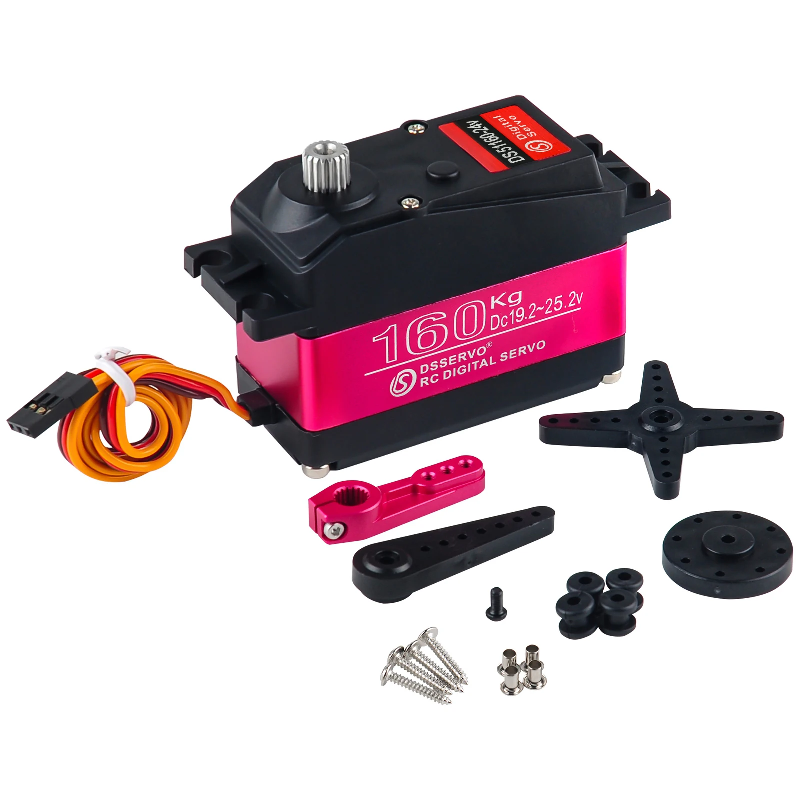DS51160 Digitalservo 24 V 160 kg RC High Torque Servo Metallgetriebe Wasserdicht 270 ° /180 °   Winkel für RC 1/5 Baja Car Kletterfahrzeuge
