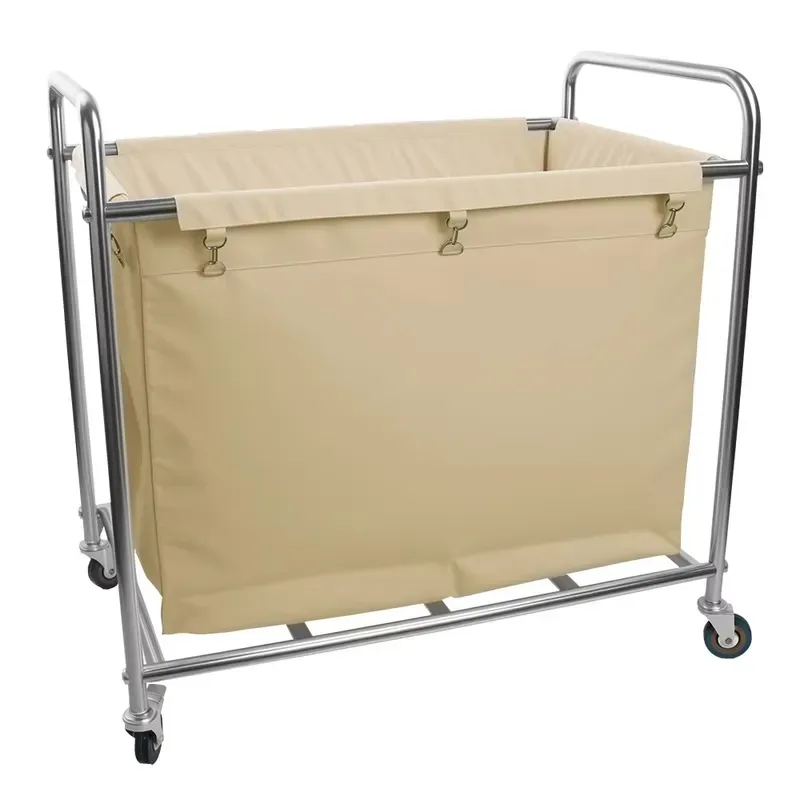 Heavy duty stainless steel laundry truck, removable design, large capacity, ideal for hotels, laundry rooms and