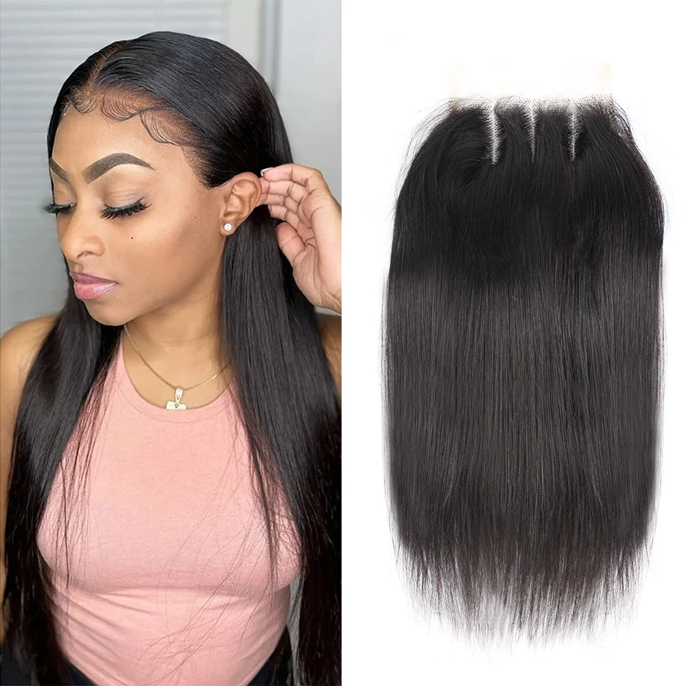 Closures Only Transparent Lace Front Closure Super Double Draw Vietnamese Straight Hair 2x6 4x4 Lace Closure Extensions 8-20inch