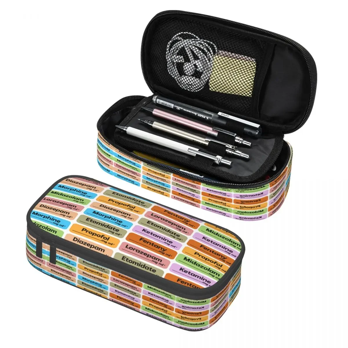 Medical Nurse Anesthesia Medication Labels Cute Pencil Case Girl Boy Large Capacity Pencil Box School Accessories
