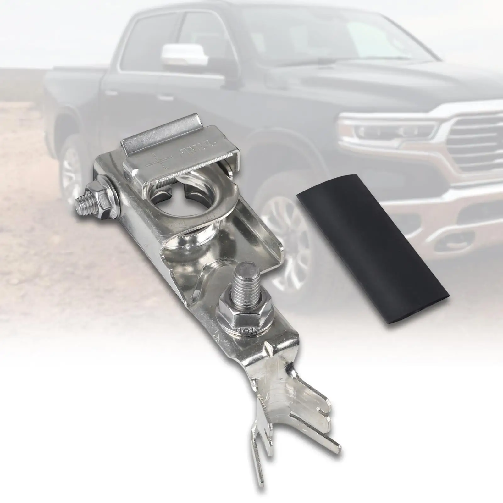 High Performance Stainless Steel Battery Terminal Clamp for Dodge RAM 1500 2500 3500 Compact Size with Heat Shrink