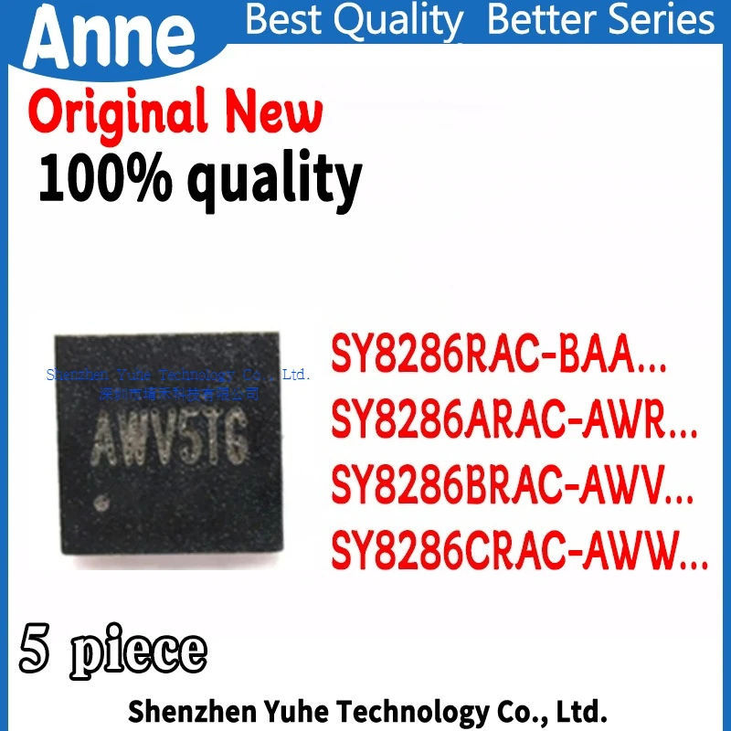 (5piece) New SY8286 SY8286RAC BAA5XA BAA... SY8286ARAC AWR6RA AWR... SY8286BRAC AWV5QB AWV... SY8286CRAC AWW5MB AWW... QFN-20