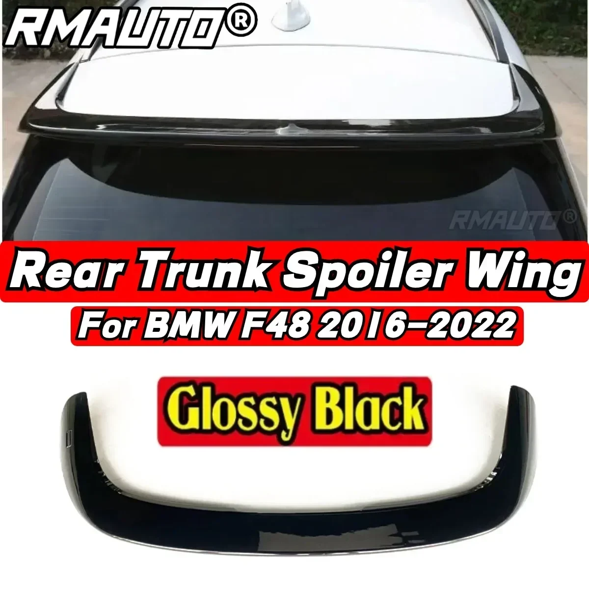 For BMW X1 F48 2016 2017 2018 2019 2020 2021 2022 Rear Spoiler Wing Body Kit Gloss Black BMW F48 Car Rear Roof Spoiler Body Kit