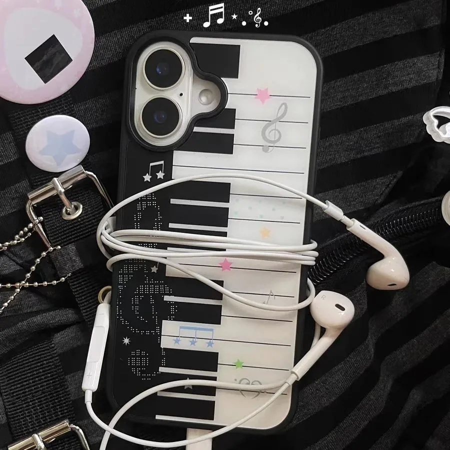 الكورية ins الفن البيانو مفتاح ملاحظات الإبداعية الفاخرة ماتي جراب هاتف آيفون 17 16 15 14 زائد 13 12 11 Mini Air Pro X XS ماكس زائد #1