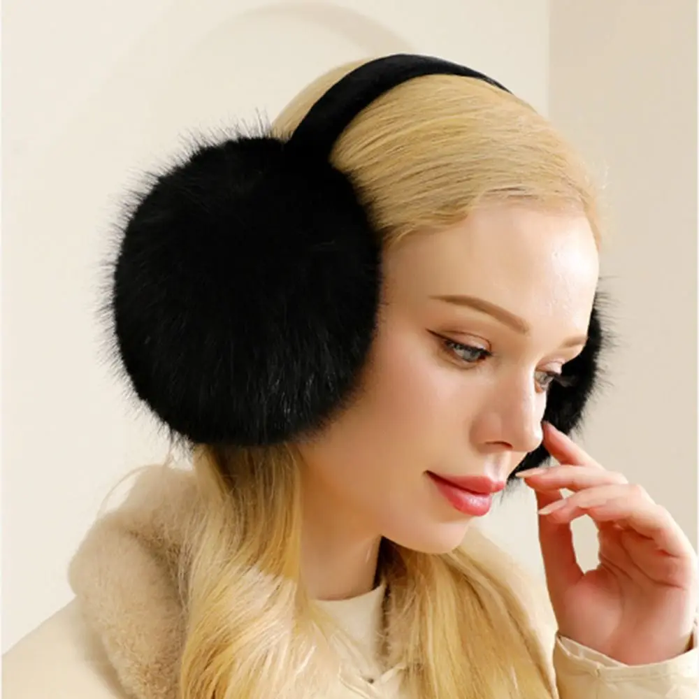 Fashion Plush Earmuffs Ear Warmer Anti-Freeze Thickening Ear Cover Collapsible Keep Warm Winter Earflaps for Women Girls