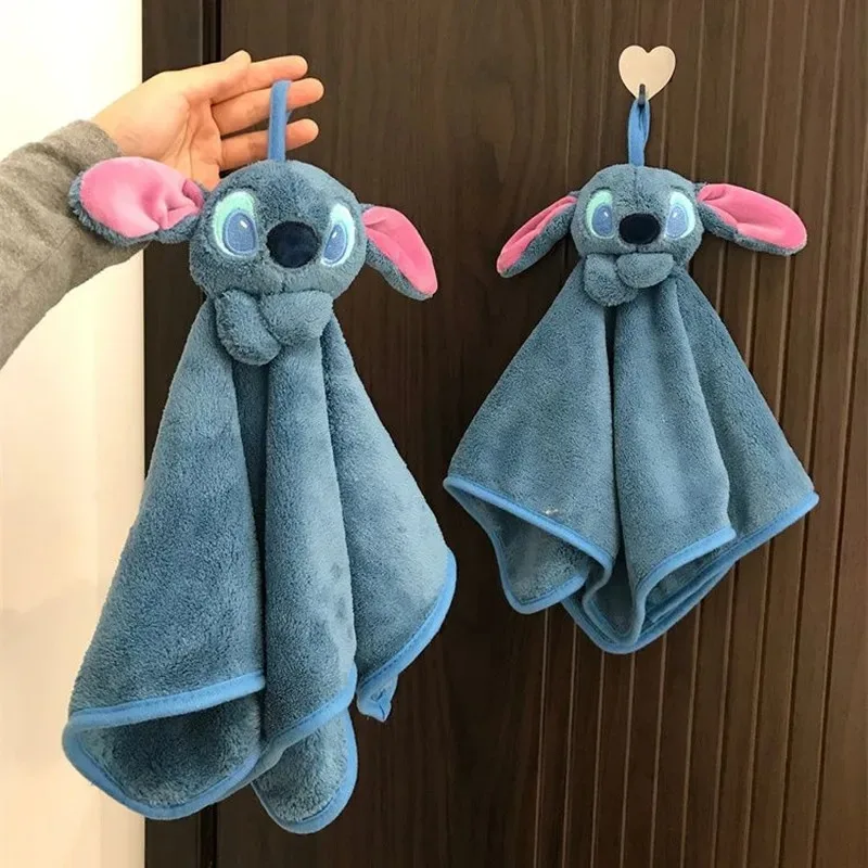 

Disney Stitch Kids Cartoon Hand Towel Anime Stitch Kitchen Towel Cute Hanging Towel Cloth Household Bathroom Handkerchief Gift