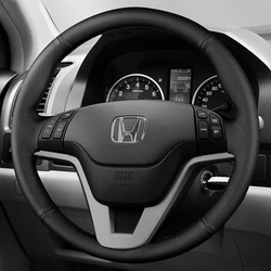 Custom Car Steering Wheel Braid Cover Genuine Leather 100% Fit For Honda CRV CR-V 2007-2011 Car Accessories Steering Wrap