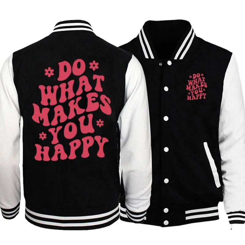 Funny Letter Kids Jacket "Do What Makes You Happy" Boys Girls Korean Style Clothing Fashion Casual Long Sleeve Fleece Jackets