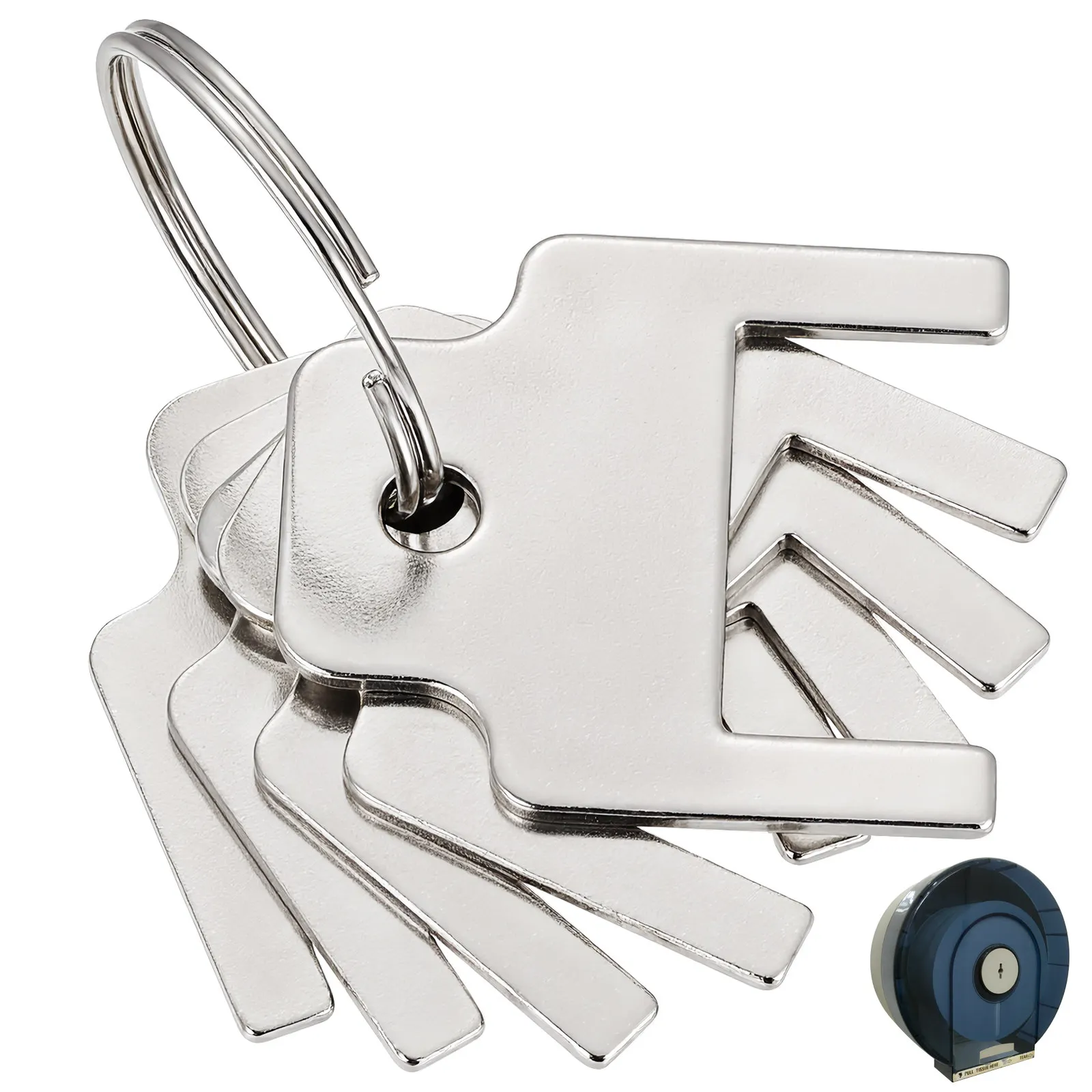 

5Pcs Stainless Steel Paper Towel Dispenser Keys for 770301 Compatible Commercial Restroom Office Use Key Ring Included