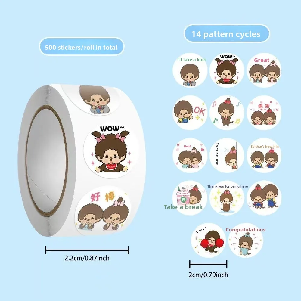 500 stickers of popular trendy IP for Munchki roll stickers cute Munchki decorations, mobile phone cases DIY decorative stickers