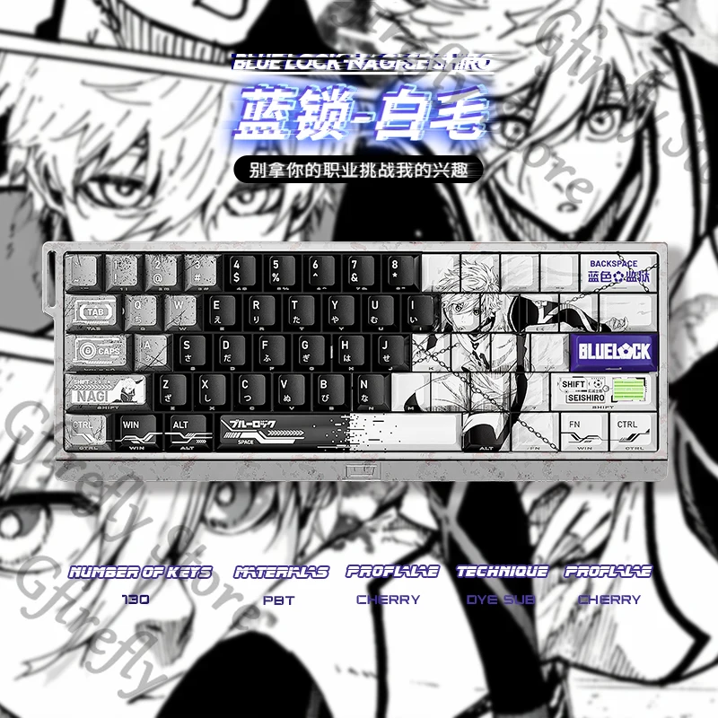 

BLUE LOCK Nagi Seishiro Cosplay Anime Three-dimensional Craft High Quality Colorful Mechanical Keyboard Keycap Mascot Gift