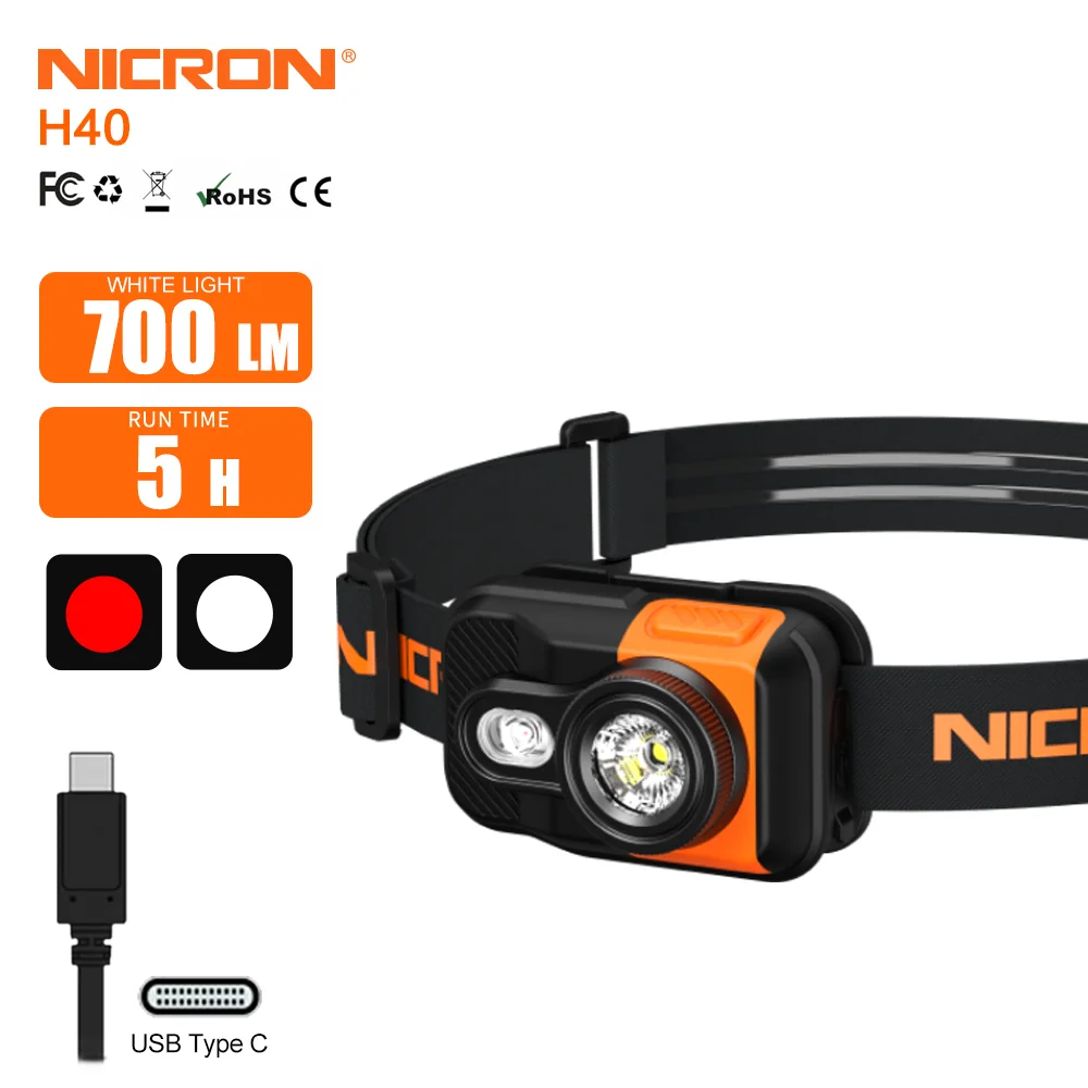 Nicron H40 Rechargeable Portable Headlamps