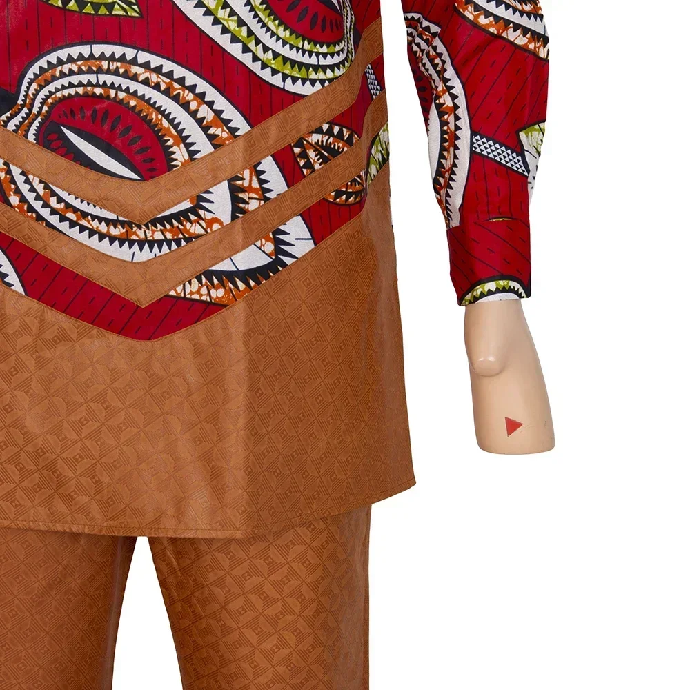 African Clothes for Men African Wax Print Dashiki Shirt Dress and Pants Traditional Africa Clothing Outfits Suits Set WYN1159