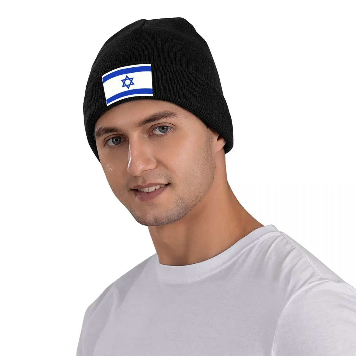 Custom Israeli Pride Israel Flag Skullies Beanies Caps For Men Women Unisex Fashion Winter Warm Knitted Hat Adult Bonnet Hats