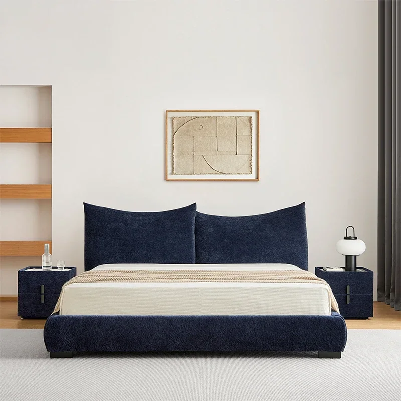 

Petal bed Italian minimalist fabric queen bed light luxury ins wabi-sabi double master bedroom