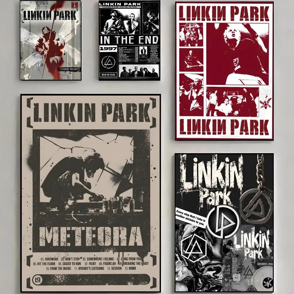 SS-Linkin Nu Metal Park Chester Bennington Hybrid Theory Painting Poster Parisian chic wall decor Glam Canvas Modern living room