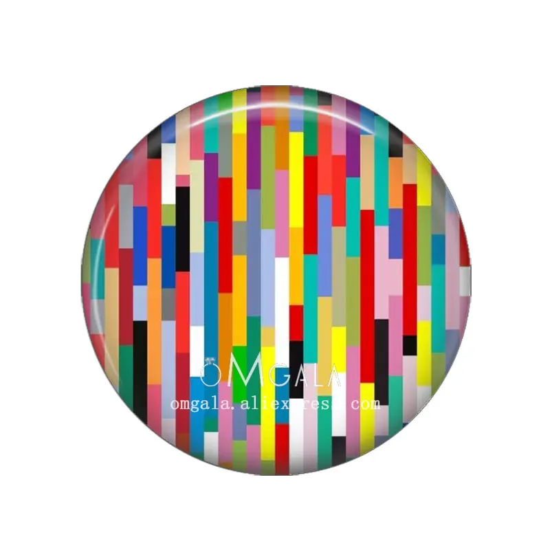 Art Colorful Geometric Patterns 10mm/12mm/14mm/18mm/20mm/25mm/30mm Round photo glass cabochon demo flat back Making findings image 5