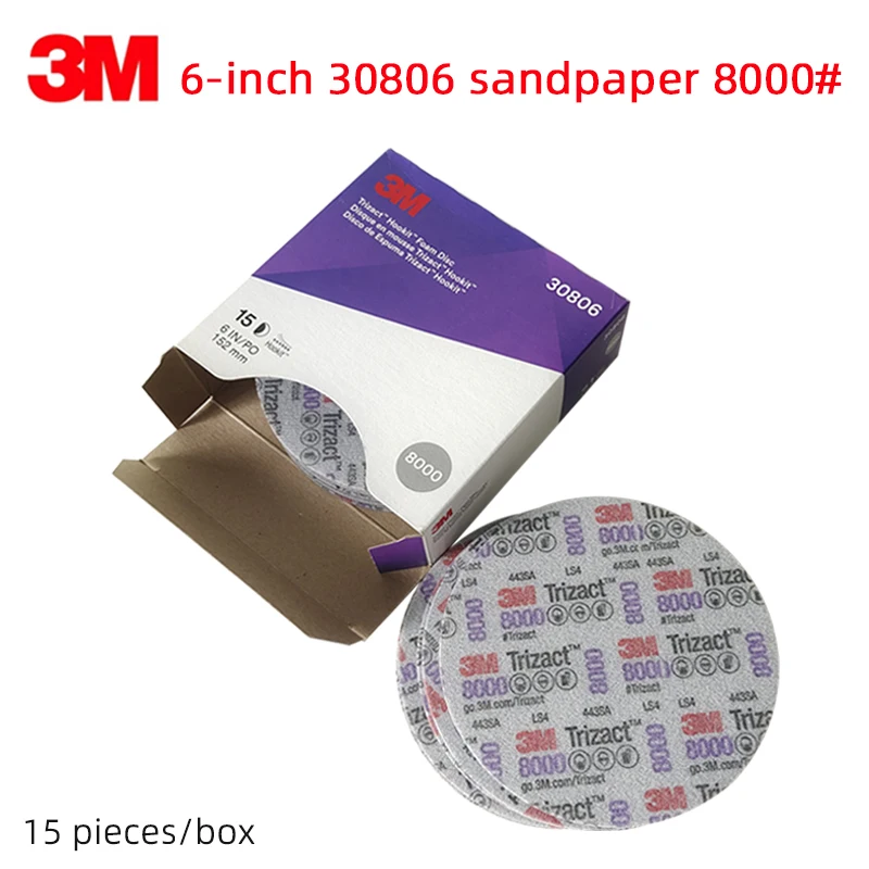 

P8000 Mesh 3M 6-inch Pyramid Sponge Sandpaper 30806 Fine Grinding Restoration Polishing Crafts Metal Mirror