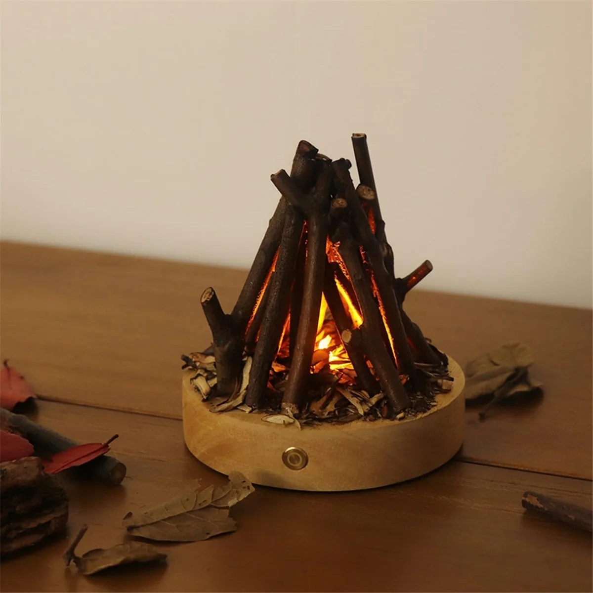 USB Charged 3 Modes Lamp Flameless Bonfire Night Light  for Night Camping Bedroom Living Room Atmosphere Decor Lighting