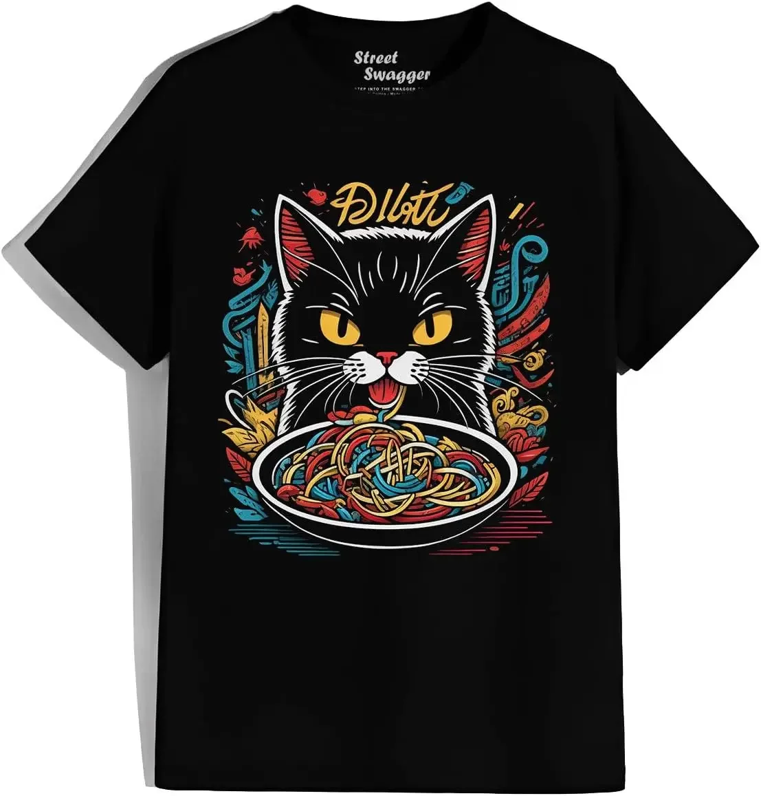 Pawsome Noodle Moments Meow Cat Ramen Noodle Japanese T Shirt Tees High Quality 100%Cotton Short Sleeve