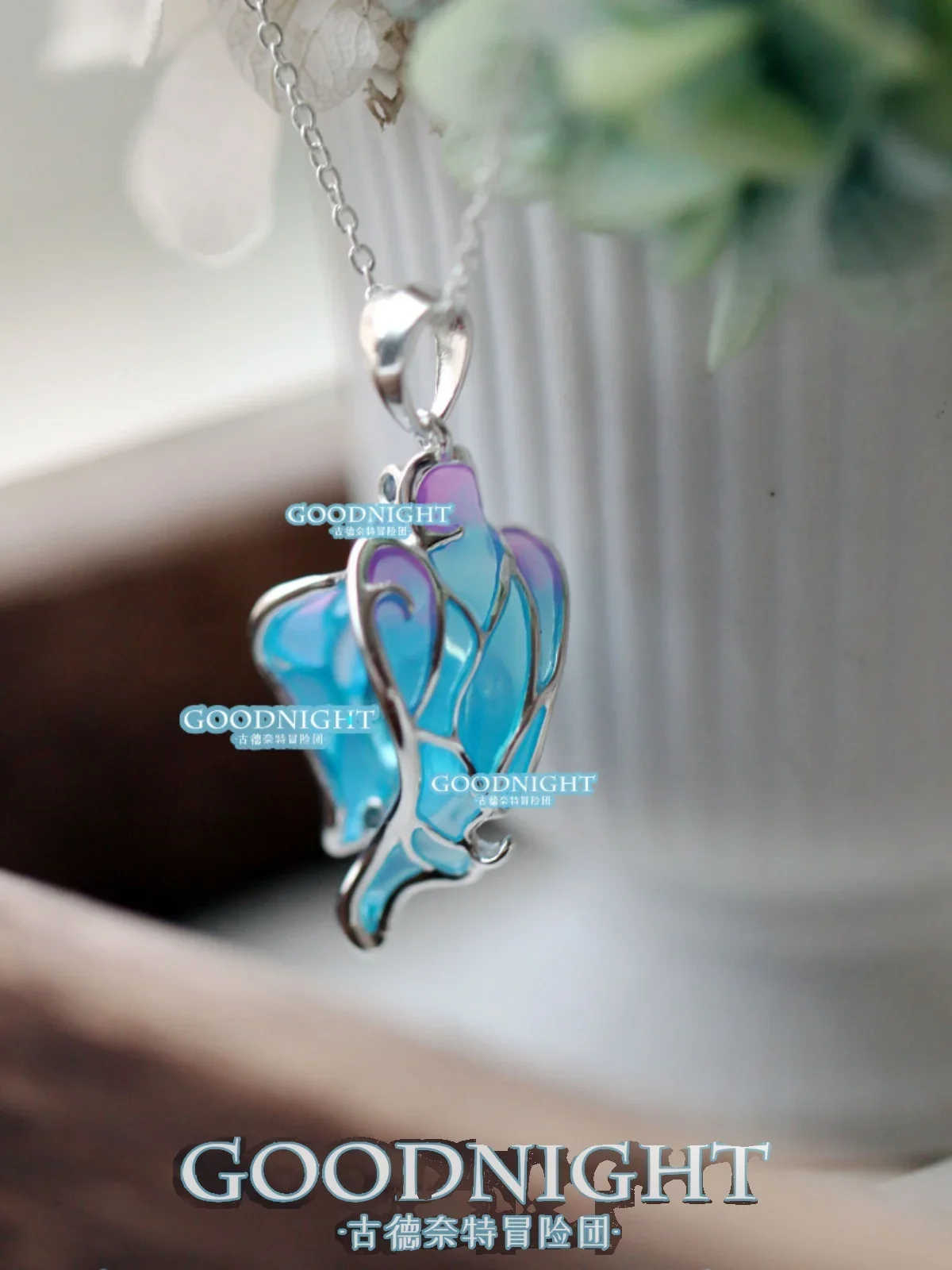 In-stock Anime Game Water Element Necklace 925 Silver Pendant  Fan Art Jewelry Cosplay Xmas Gift