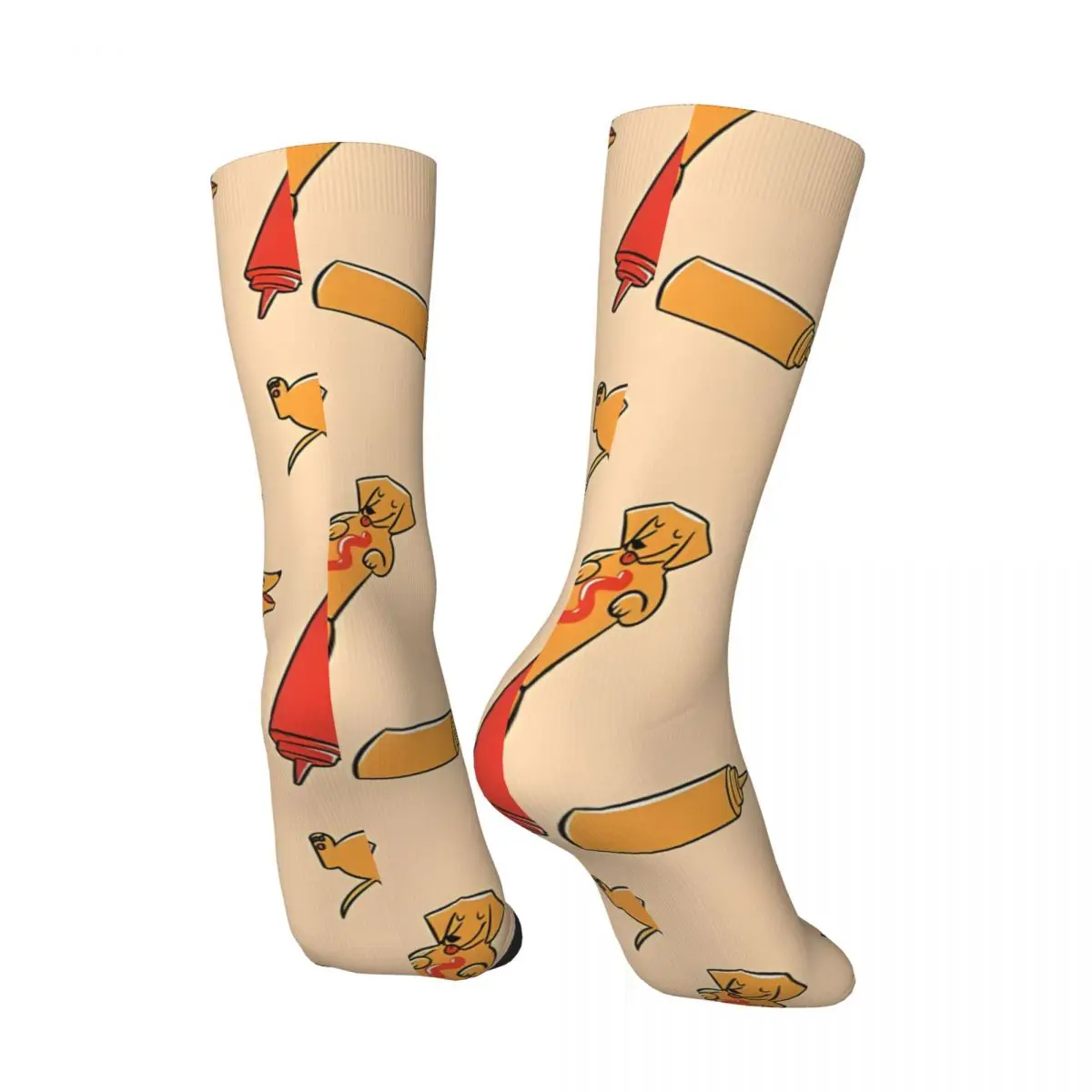 Hot Dogs Men's Socks Retro Harajuku Street Style Novelty Casual Crew Sock