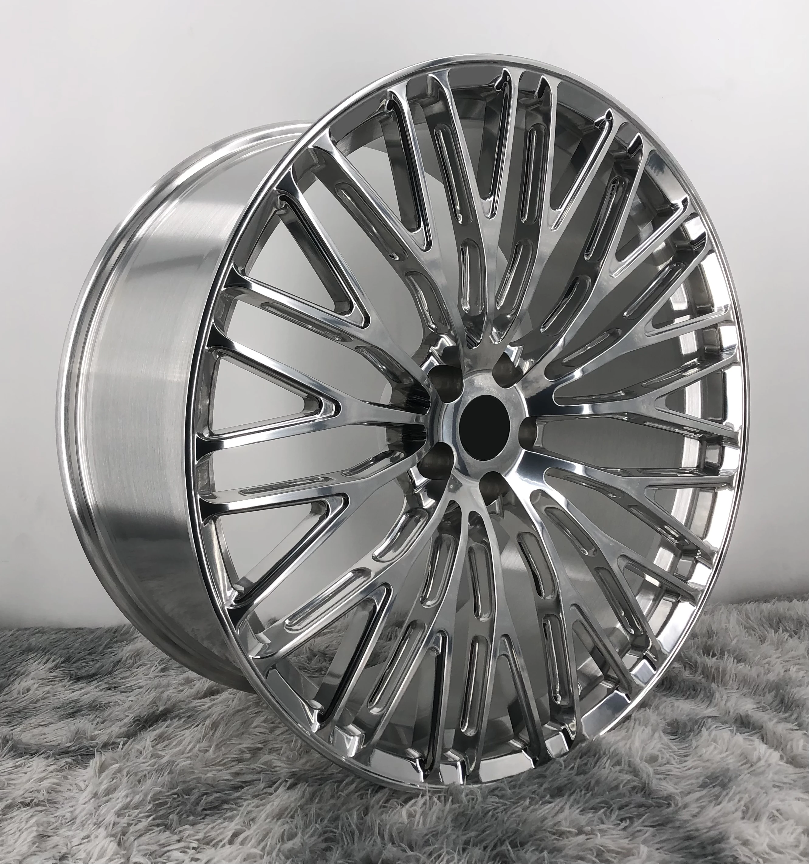 for  Luxury One Piece Custom Logo 5X130 Polished Rims 22 Inch Monoblock Aluminum Forged Car Wheels For Bentley Continental